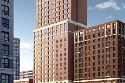 A rendering of the 23-story building at 266 West 96th Street.